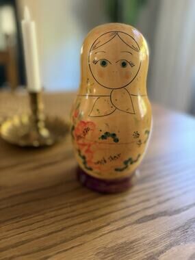 Vintage Large Wooden Matryoshka Russian Nesting Dolls With 11 Dolls